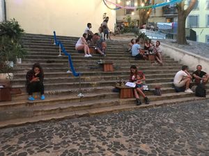 outdoor seating option  at The Food Temple in Lisbon