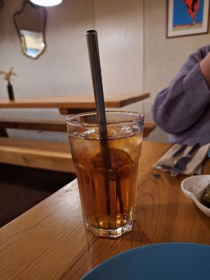 Ice Tea with cinnamon - without sugar at The Food Temple in Lisbon