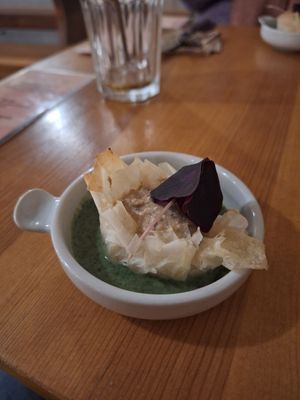 Phyllomelo - Phyllo Dough stuffed with cassava mozzarella & mushroom cream at The Food Temple in Lisbon