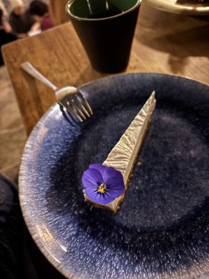 The smallest slice of cake I’ve ever been servedd  at The Food Temple in Lisbon