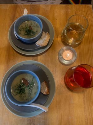 Portuguese Caldo Verde Soup Starter  at The Food Temple in Lisbon