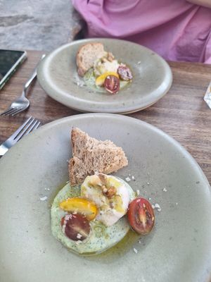 Vegan mozzarella at The Food Temple in Lisbon