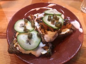 Vegan “salmon” at The Food Temple in Lisbon