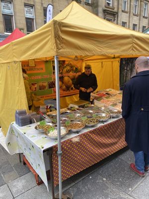 Olives at Newcastle vegan market  at Vegan Market Co in Ipswich