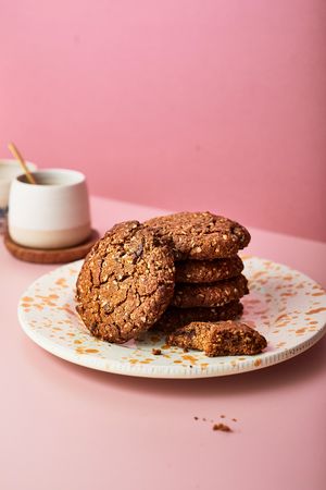 Peanut butter, oat, tahini & choc chip cookies - All baked in-house! at Palm Greens & Soul in East London