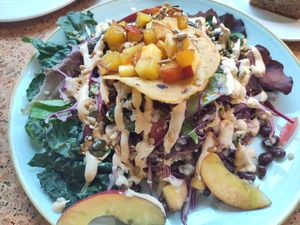 Spicy fruit in a salad!? It really works! at Palm Greens & Soul in East London