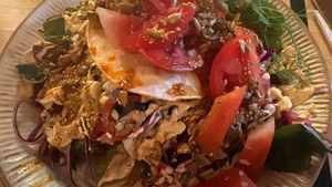 Mexican Tostada    at Palm Greens & Soul in East London