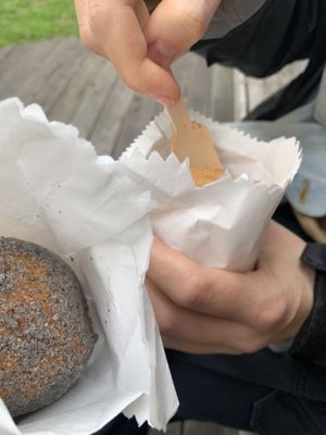 Terrible photo sorry…black sesame tofu donut YUM  at Tofu Shoten 豆腐商店 in Brunswick