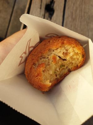 Tofu fritter: quite nice, fresh lemongrass chilli, crumbly soft texture at Tofu Shoten 豆腐商店 in Brunswick