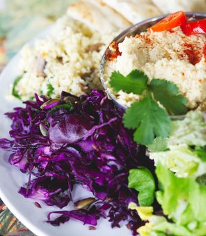 Falafel meal at The Forest Cafe in Edinburgh