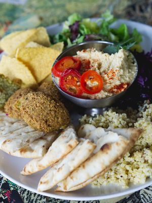 Falafel meal at The Forest Cafe in Edinburgh