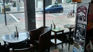 Seat with a view. at The Forest Cafe in Edinburgh