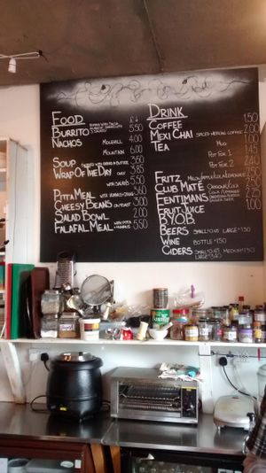 Menu at The Forest Cafe in Edinburgh