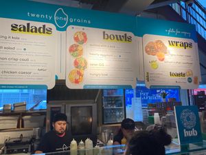 Menu board at Twenth One Grains in New York City