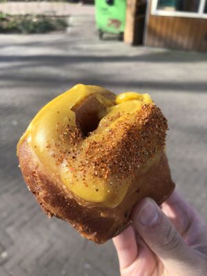 mango lime monthly special doughnut  at Anook Bakehouse in Amsterdam