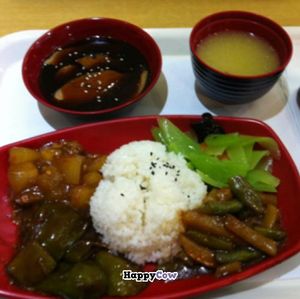 Lunch set menu, 25RMB (with sweet&sour 'fish') at Taiwan Brother 7 Vegan Hut - Lu Wan in Shanghai
