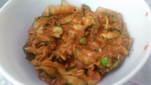 raw zucchini dish at Bliss Cafe in Stockholm