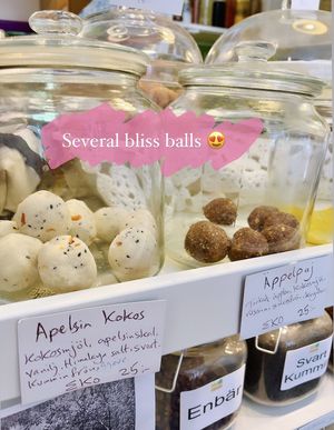 Some of the bliss balls are whole foods 😍  at Bliss Cafe in Stockholm