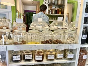 The desk with several sweets 😋  at Bliss Cafe in Stockholm
