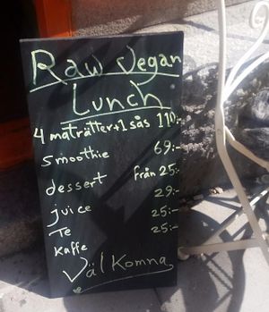 menu at Bliss Cafe in Stockholm