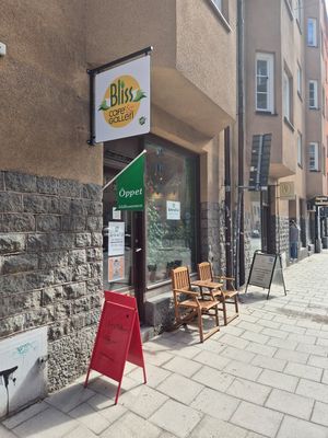 Outside at Bliss Cafe in Stockholm