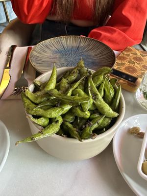 Truffle edamame beans  at Wild Food in Barcelona