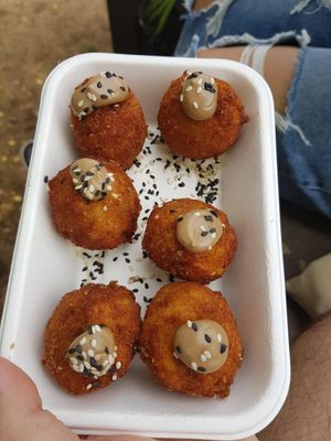 Mushroom and veggie croquettes at Wild Food in Barcelona