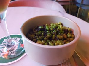 Truffle edamame at Wild Food in Barcelona