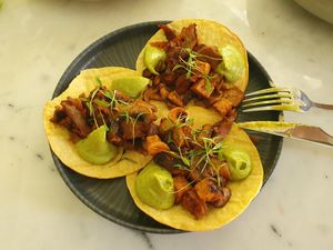 Mushroom tacos at Wild Food in Barcelona