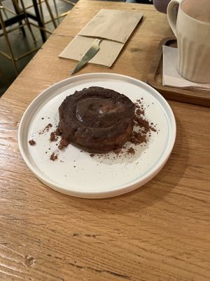 well-known spanish sweet snack filled with milk cream  at Wild Food in Barcelona