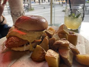 Chicken burger  at Wild Food in Barcelona