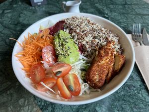 Power Bowl with Crispy Tofu and Truffle Vinaigrette - 8.5/10  at Wild Food in Barcelona