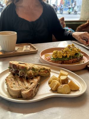 Pesto toastie  at Wild Food in Barcelona