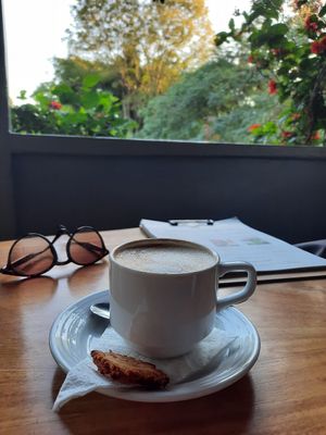 Vegan Cappuccino at Courage Café in Moshi