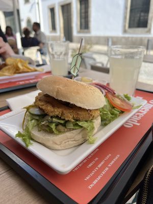 The burger with baba ganoush   at DeGema Hamburgueria Artesanal in Vila Nova De Gaia