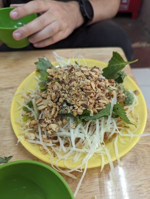 Papaya salad with soy sauce dressing at Onetrip with Local in Hanoi