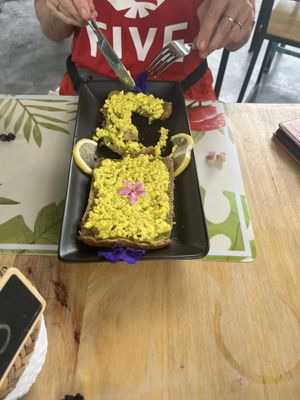 Scrambled Tofu, a breakfast favourite.   at The Green Hut in Phuket