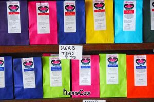 some of the vast selection of herbal teas available at Raw on Rye in Rye