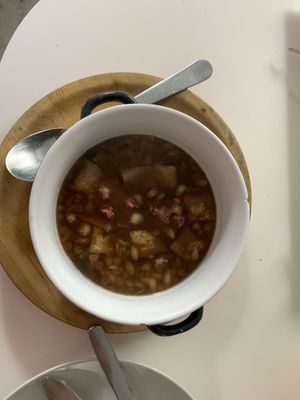 Black lentil soup  at Restaurante Puerta del Edén in Cadiz