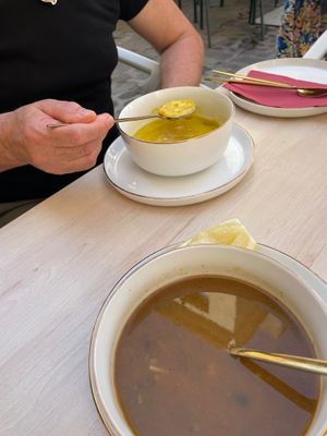 Both delicious soups  at Restaurante Puerta del Edén in Cadiz