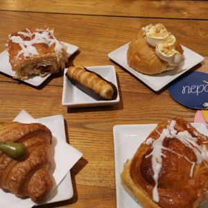 A variety of heavenly tasty pastries. at Nepá in Milan