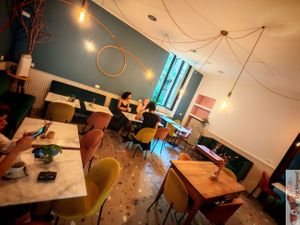 Seats inside at Nepá in Milan