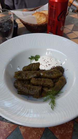 The dolma are delicious, a little bit smaller than I tought at De Rama Cafe Baku, Bar & Restaurant in Baku