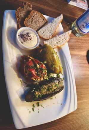 veg dolmas  filled with soy meat stew at De Rama Cafe Baku, Bar & Restaurant in Baku