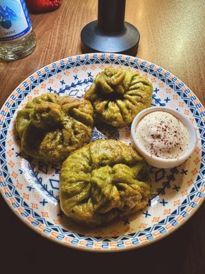 Fried Khinkali  filled with soy meat stew at De Rama Cafe Baku, Bar & Restaurant in Baku