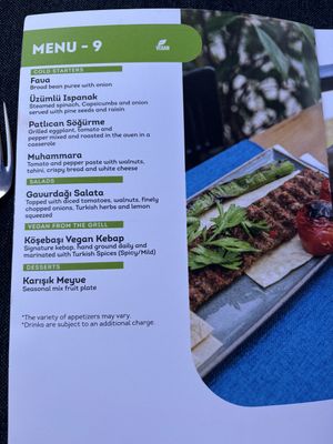Vegan menu  at Köşebaşı  in Goreme