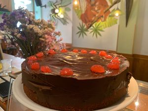 Chocolate pie with Red Wine at Viva Chapata in Madrid