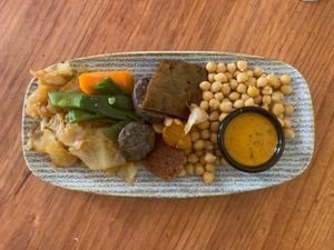 Vegan cocido (Typical fron Madrid) at Viva Chapata in Madrid