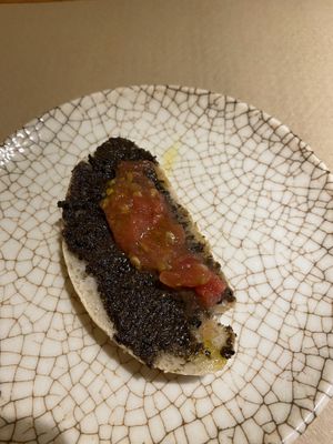 Tostada de paté de olivas negras at Viva Chapata in Madrid