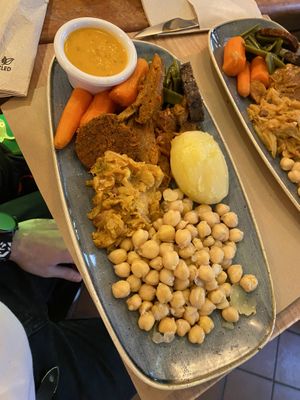 El cocido vegano, madre que rico!!  at Viva Chapata in Madrid